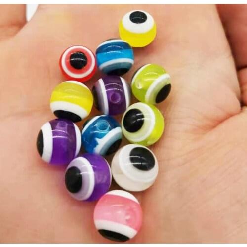 50pcs/Pack Colorful Round Resin Animal Eye Shape Loose Beads Jewelery Finding for DIY Handcraft with hole y1580