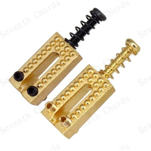 6 Pcs Flat Gold String Bridge Saddles for Electric Guitar