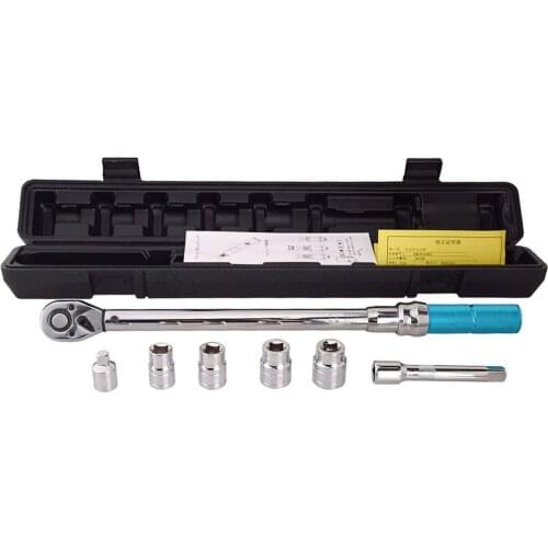 7PCS 20~210N.m Steel Torque Wrench Socket Set 1/2 Torque Wrench 1/2 Hexagonal Socket Multipurpose Auto Inspection Repairing Tool