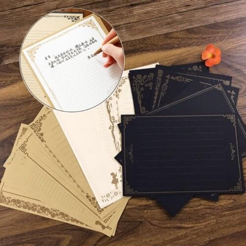 8 Sheets Vintage Retro Design Writing Stationery Paper Pad Note Letter Set Q1JC