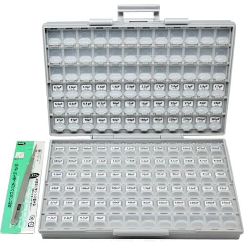 AideTek SMD 0603 Engineering Sample Capacitor box Kit 100 Values x 50pcs in BOX-ALL NPO 10UF assorted plastic part toolbox C0650