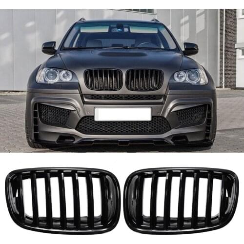 Car Gloss Black Front Bumper Intake Kidney Grills Grille for BMW E70 E71 X5 X6 2007-2013