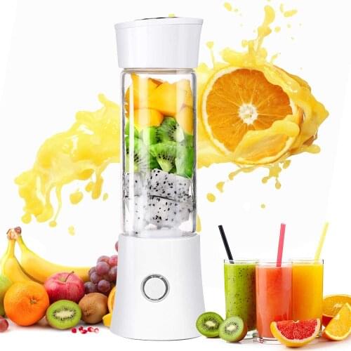 Stainless Steel 6-Blades Portable Blender Multi-functional Juice Cup with USB Rechargeable for Office/Home/Outdoors/Traveling