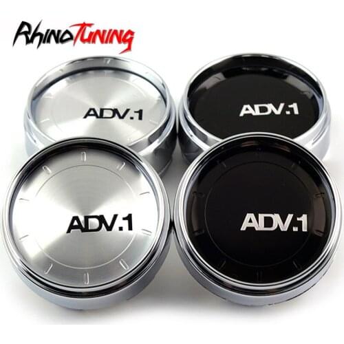 4pcs 66mm Silver Car Wheel Center Hub Caps ADV.1 Emblem For Rays Volk Racing Wheel