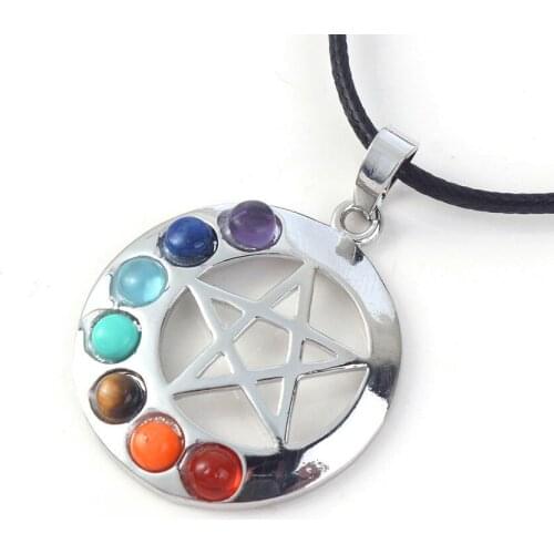 FYJS Unique Silver Plated Round Hollow Star of David Pendant ReiKi Healing Chakra Necklace Amulet Jewelry