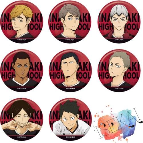 Haikyuu!! TO THE TOP Anime badge Kita Shinsuke Atsumu Miya Rintarou Suna Aran Ojiro Haikyu Metal Badge Brooch Pin