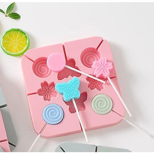 Lollipop Silicone Mold Flower Butterfly Chocolate Cake Mould DIY Baking Tool