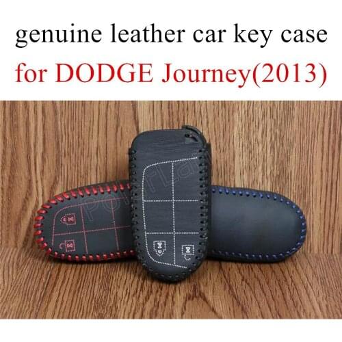 Only Red promotion fit for DODGE Journey(2013) sewing hand leather car key case cover