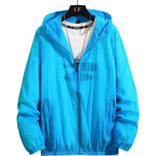Summer men Sun protection jackets thin hole Breathable hooded coat sports plus size 8XL 9XL 10XL out door jackets 56 60