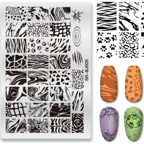 MMtssii Rectangle Nail Stamping Plates Marble Texture Ink Stainless Steel Template Nail Art Image Texture DIY Plate Tools