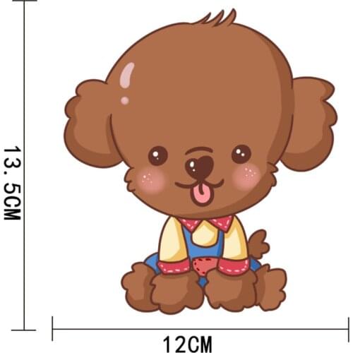 LLY-0666 Fashion Car Stickers Cartoon Cute Teddy Dog Sitting Modeling Decal PVC Sunscreen Waterproof Self-adhesive Cars Sticker