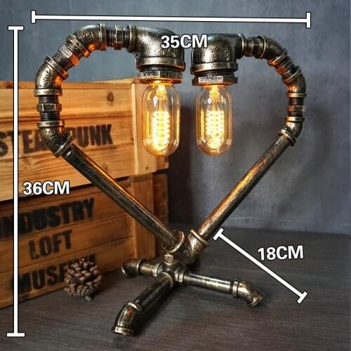 European Industrial Style Loft Edison Eye Protection Table Lamp Creative Water Pipe Robot Table Lamp Coffee Bar Decoration Lamp