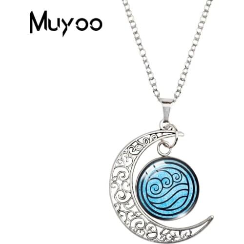 2020 New Avatar The Last Airbender Moon Necklace Printed Photo Pendant Glass Dome Necklaces Round Jewelry