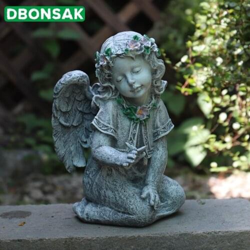 New Wings Angel Decoration Imitation Cement Butterfly Garland Girl Angel Ornaments Home Gardening Open-air Balcony Decoration