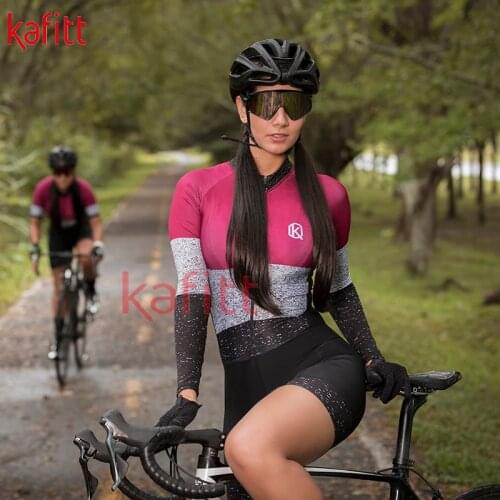 Kafitt new Pro Team Triathlon Womens Long Sleeve Cycling Suit Set Jumpsuit Running Gear Swimsuit Ropa Ciclismo Jumpsuit