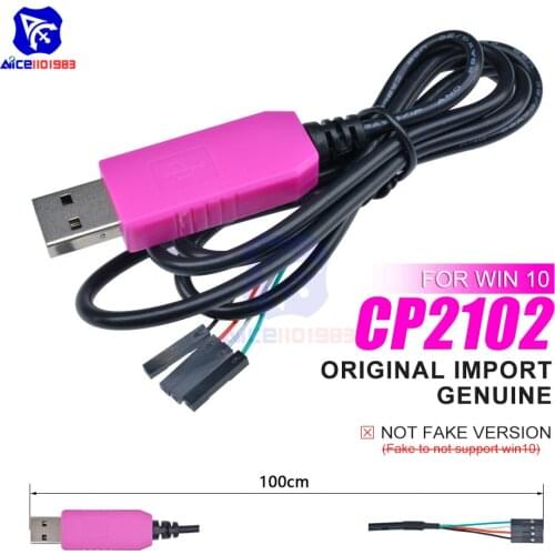 Original CP2102 Chips USB 2.0 to TTL Serial Download Cable 4 Pin Serial Converter for Arduino Raspberry Pi Win10/Mac OS X/Linux