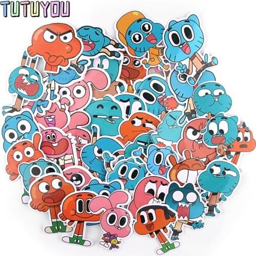 PC529 39pcs/Set Cartoon The Amazing World Stickers Decal For Guitar Laptop Luggage Car Fridge Graffiti