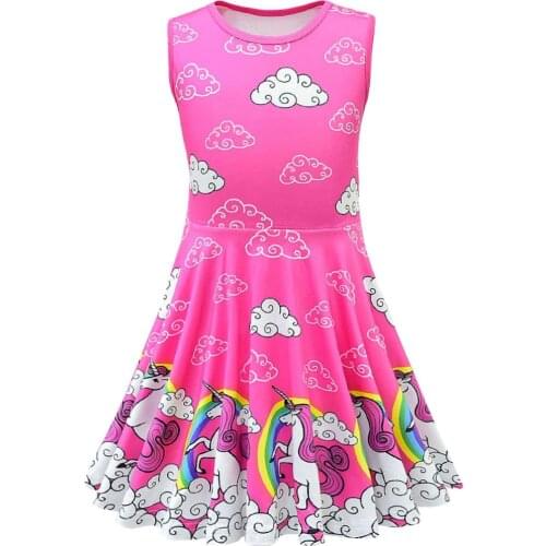 Rainbow Kids Dress Summer Dress for Girls Party Toddler Christmas Costume Children Princess Birthday Dresses Sleeveless Vestidos