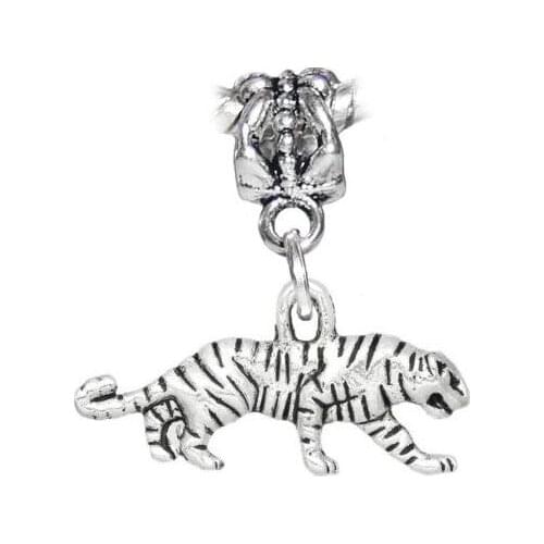 Tiger Chair Cat Heart Charms Bicycle Mermaid Saxophone Seahorse Shell Tower Bicycle Pendant Vintage Silver Jewelry For Bracelet