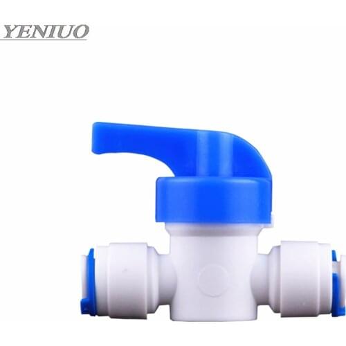 1/4" 3/8" Inline Tube tap shut off Ball Valve Quick Fitting Connection Aquarium RO Water Filter Reverse Osmosis System
