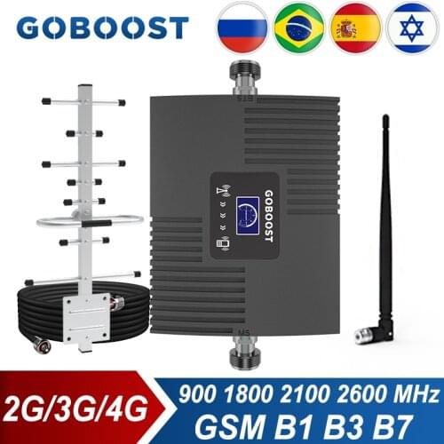 GOBOOST Cell Phone Signal Booster For 2G 3G 4G GSM900 DCS1800 UMTS2100 LTE2600 MHz Repeater Cellular Amplifier With Antenna Kit