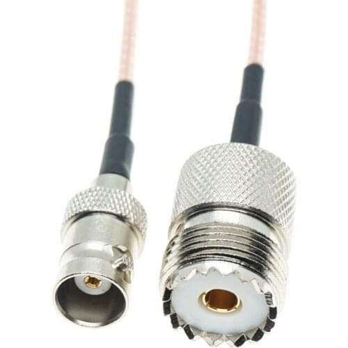 UHF Female SO-239 To BNC Female Jack Jumper Coaxial RG174 Extension Cable pigtail