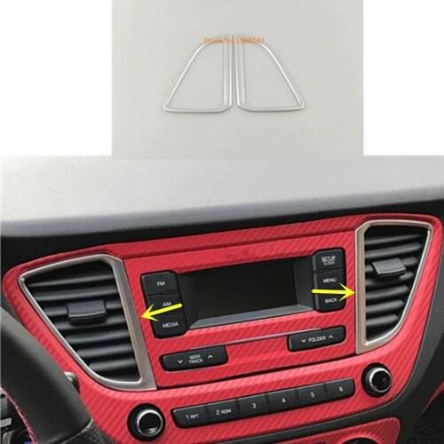 Car inner Switch vent outlet middle air condition panel Control trim frame for Hyundai Solaris Accent 2017 2018 2019 2020