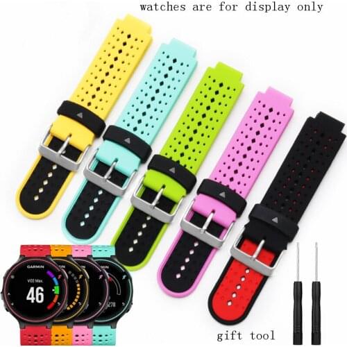Waterproof Silicone Watchband 22*15mm Colors Bracelet With Pin Buckle For Forerunner235 220 620 630 735XT Series Watch Chain