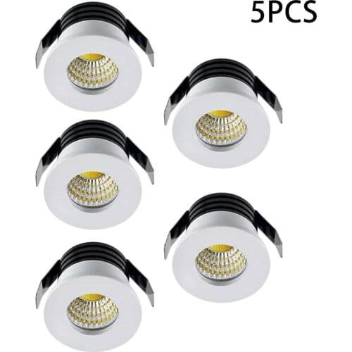 5pcs 3w LED Recessed Small Cabinet Mini Spot Lamp Ceiling Downlight Kit Fixture Cabinet Downlight Small Kit Fixture Recessed