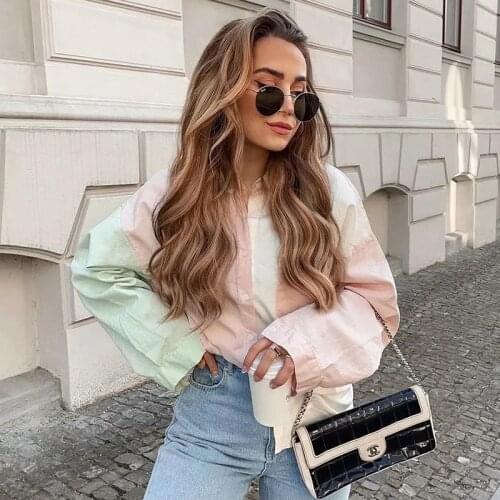 Foridol Spliced Casual Women Blouse Shirt Spring Autumn Oversized Mutil Color Long Sleeve Loose Streetwear Tops Shirts Winter