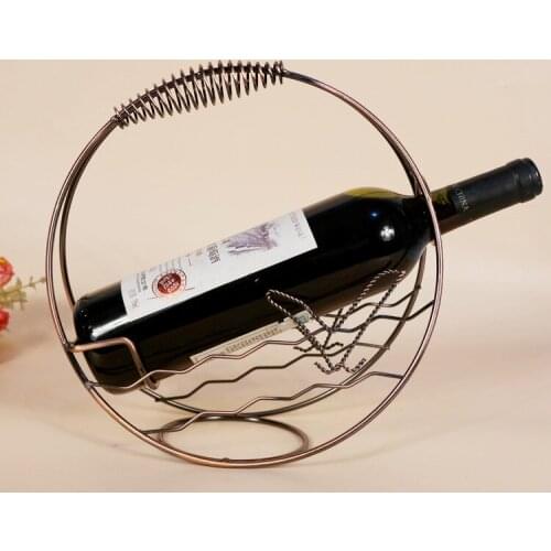 1PC Iron metal frame Wine holder shelf creative Mediterranean style fashion ornaments wine rack hot sale J2055