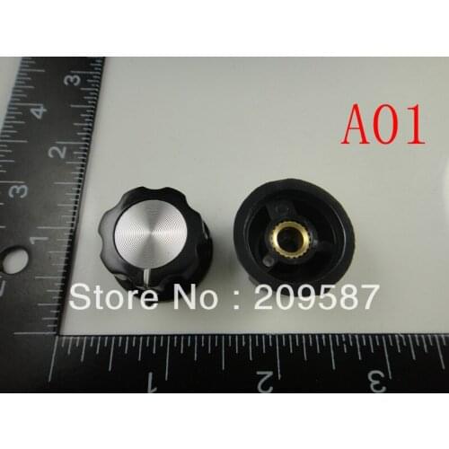 10PCS 20PCS 50PCS Skirted Knob MF-A01 A01 For Standard Pots Black D 20mm H 12mm Hole Diameter 6mm