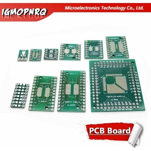 10PCS PCB Board SMD Turn To DIP SOP MSOP SSOP TSSOP SOT23 8 10 14 16 20 24 28 SMT To DIP Adapter Converter Plate
