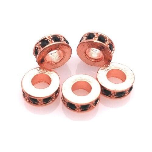 100 piece/Lot! 0.7*0.7 CM Spacer Beads Handmade DIY Beads Metal Pave Setting Zirconia Beads Jewelry Making Band Bracelets