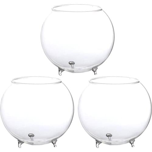 3Pcs Dia 10cm Terrarium Ball Globe Shape Clear Glass Vase Flower Plants Terrarium Container Micro Landscape DIY Wedding