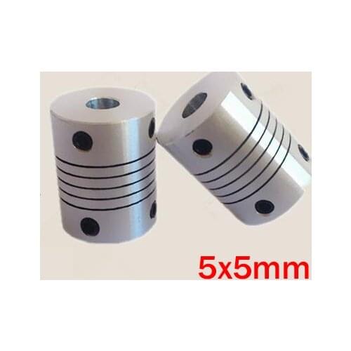 30pcs/lot 5x5mm CNC Motor Jaw Shaft Coupler 5mm to 5mm Flexible Coupling OD 19x25mm (D19 L25)