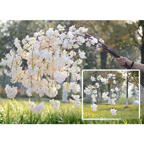 32pcs per lot cherry blossoms are full of romantic artificial branches, hanging rattan flowers with wedding decorations