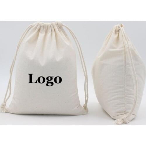 50pcs/lot ) Customize natural cotton bag logo