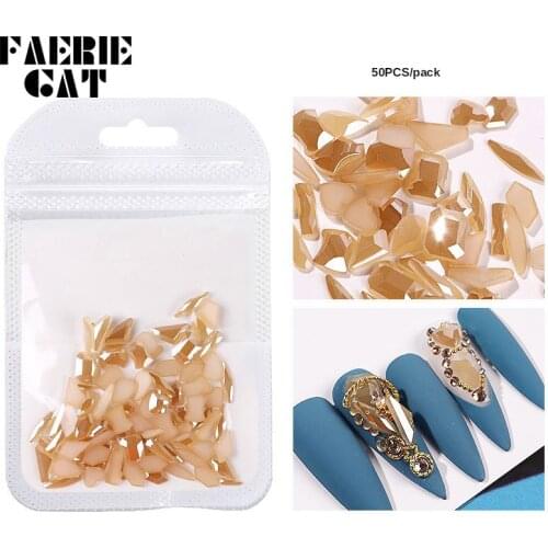 50pcs/bag New Nail Art AB Crystal Diamond Jewelry Flat Bottom Gem Rhinestones for Nails Decoration Supplies Manicure Accessories