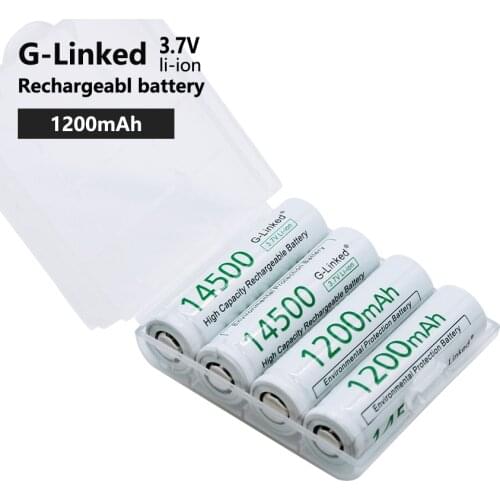 AA battery 14500 batteries 1200mah 3.7 V lithium aa rechargeable batteries aa rechargeable battery 14500 for LED flashlight