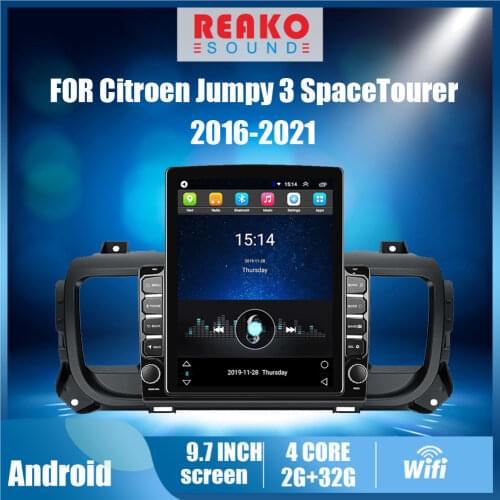 REAKOSOUND For Citroen Jumpy 3 SpaceTourer 2016 - 2021 2 Din Android Car Multimedia Player 9.7" Tesla screen GPS Autoradio