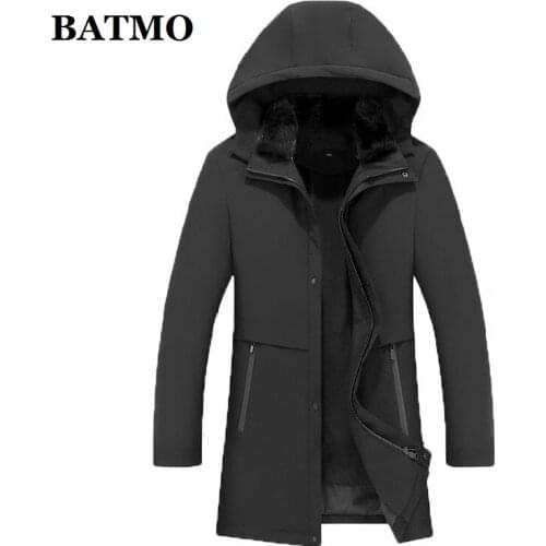 BATMO 2020 winter natural rabbit fur collar&mink fur liner hooded jacket men,winter warm parkas men plus-size M-4XL PDD24