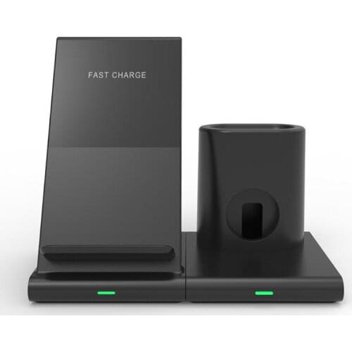 3 IN 1 Wireless Charger 10W Fast Charging Stand for iPhone Airpods iWatch Portable Multifunction Charger Dock for Apple Devices