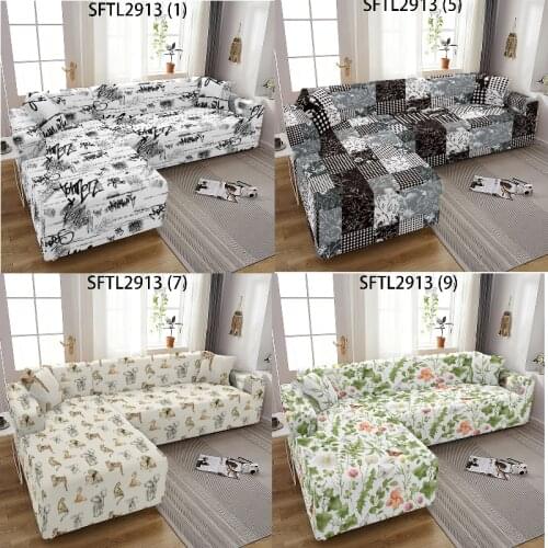 Flowers and leaves Puff seat Sofa chaise cover lounge Plaid corner sofa cover Covers for sofas Sofa cover 3-seater couch cover