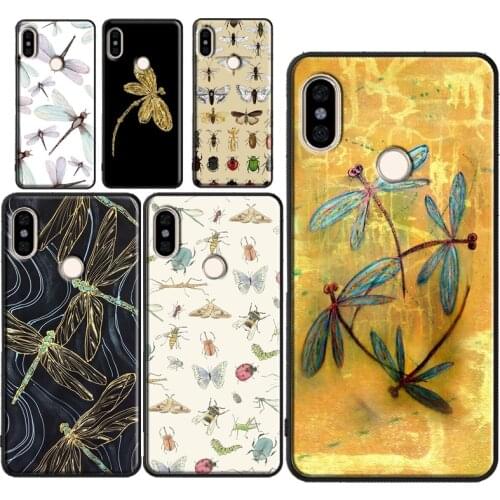 Dragonfly Insect Pattern Phone Case For Xiaomi Redmi Note 10 9 8 Pro 8T 9S Note7 Cover For Redmi 9 9A 9C 9T 7A 8A