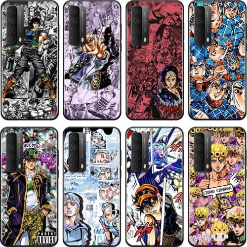 Anime JOJO Adventure For Huawei Y9A Y9S Y9 Y8P Y8S Y7A Y7P Y7 Y6 Y6P Y6S Y5P Y5 Prime Pro 2019 2020 Black Soft Phone Case