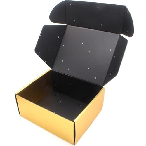 Custom printing Corrugated cardboard black and gold shipping box rose gold boxes packaging with logo