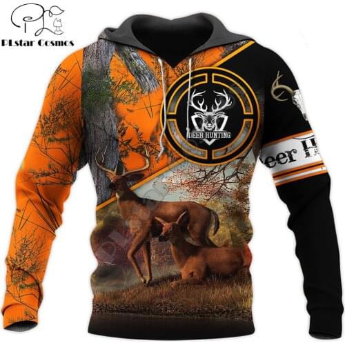3D Printed Deer Hunting Animal Hoodie Harajuku Autumn Sweatshirt Streetwear hoodies Unisex Casual jacket Tracksuits DW0103