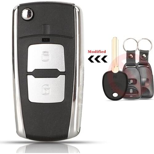 Jingyuqin 10pcs Modified Remote Folding Car Key Shell Cover For Hyundai Elantra Santa fe Ix35 For Kia Optima Sedona Sportage