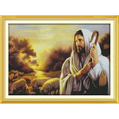 Joy Sunday factory direct sales character pattern DMC fabric 14CT printed canvas cross stitch DMC 11CT needlework homedecoration